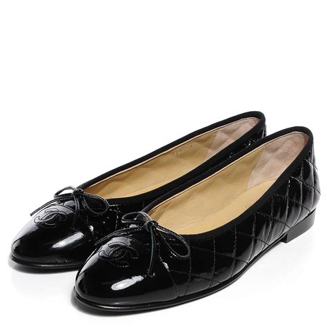 chanel quilted flats black